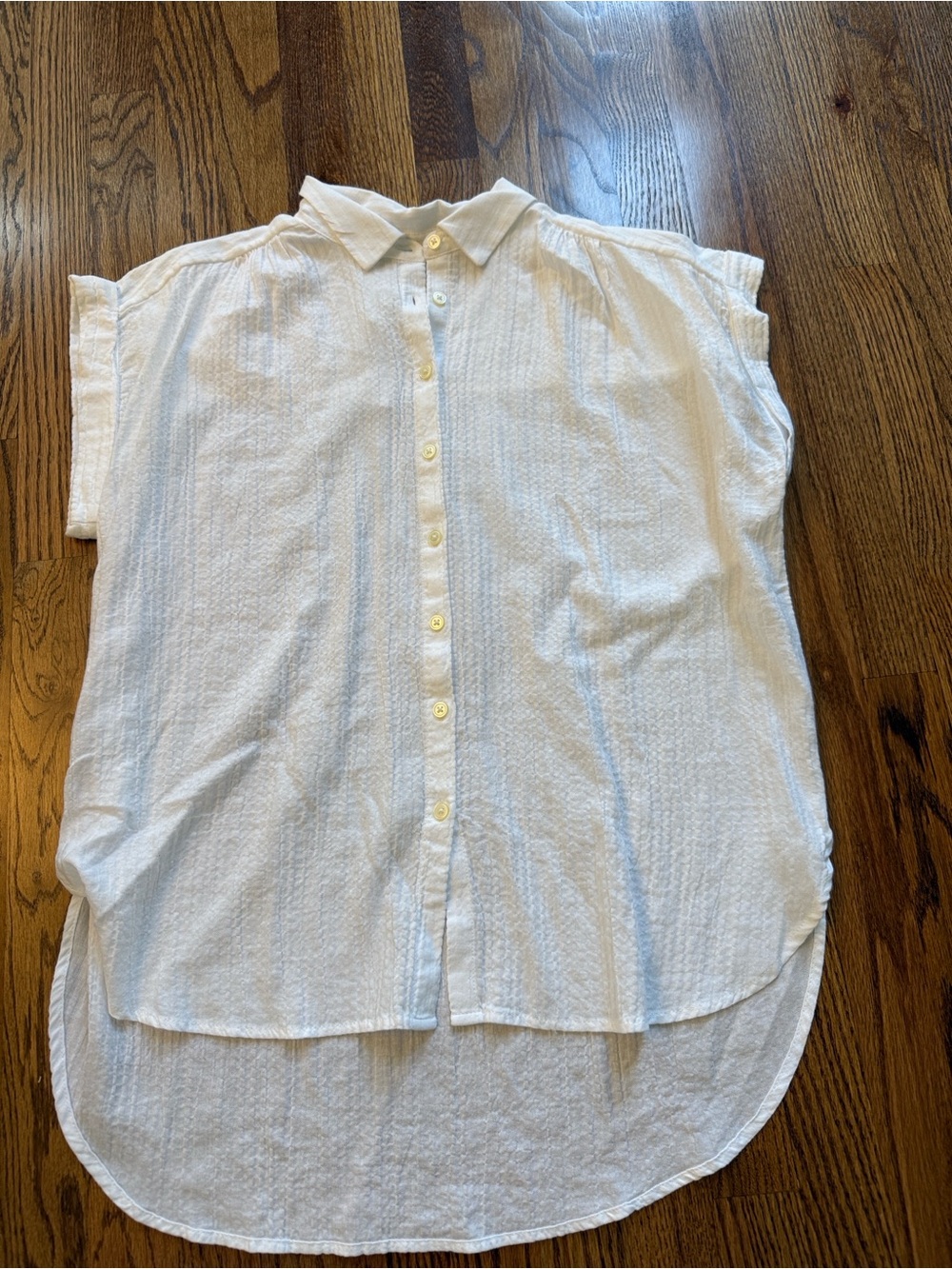 NWT Ann Taylor Loft Lightweight White Button-Up Tunic Top